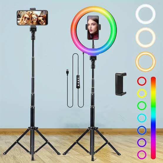 10 inch RGB LED Soft Ring Light with Tripod Stand for Photography Makeup YouTube Video Shooting Selfie