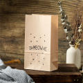50pcs Kraft Paper Gift Bag Candy Cookies Kraft Paper Bags Gift Packing Wedding Home Party Birthday Gift Packaging Cat Pattern.