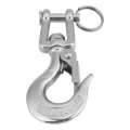 Stainless Steel Eye Hook To Swivel with Safety Catch Lifting Chain Snap. 