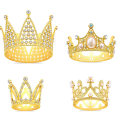 4Pcs Gold Crown Princess Crown Cake for Birthday, Wedding, Party and Baby Shower Crown. 