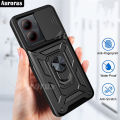 For ZTE Blade A54 A34 Phone Case Camera Lens Protector Shockproof Armor Iron Metal Car Ring Kickstand Bracket Casing for ZTE Blade A54 A34 Cover Casing HP. 
