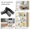 12 Pcs Adjustable Wood/Glass Shelf Bracket Wall Mount Heavy Duty Floating Brackets for 3-28mm Thick Shelves,Black. 