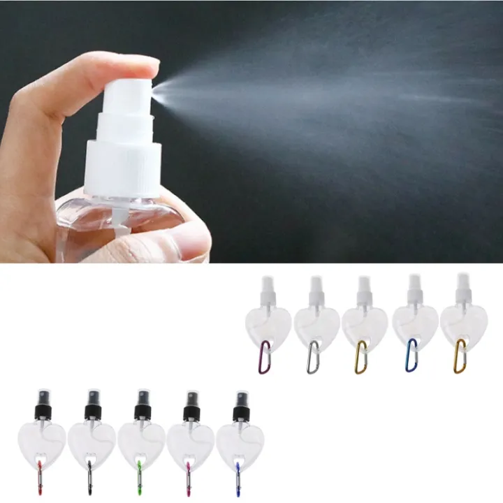 5Pcs%2050ml%20Reusable%20Portable%20Heart%20Spray%20Bottle%20Hand%20Sanitizer%20Travel%20Small%20Size%20Mister%20Holder%20Keychain%20Carriers%20-%20Image%203