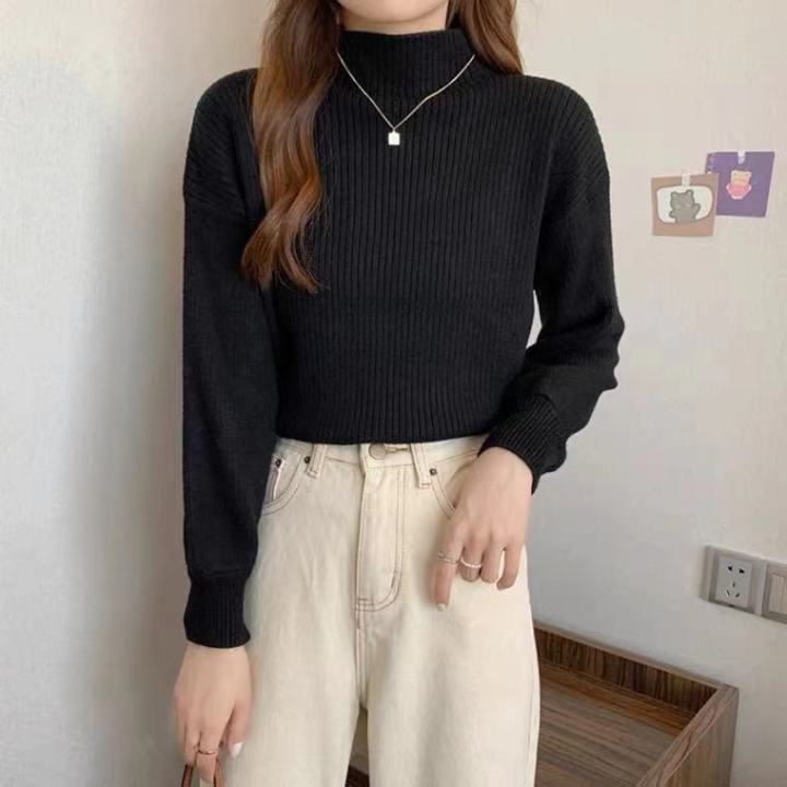 Women's%20Turtleneck%20Sweater%20Autumn%20and%20Winter%20New%20Korean%20Style%20Puff%20Sleeve%20Loose%20Inner%20Wear%20Bottoming%20Sweater%20-%20Image%206