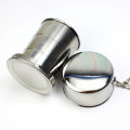 Stainless Steel Folding Cup With Keychain Portable Retractable Telescopic Cups. 