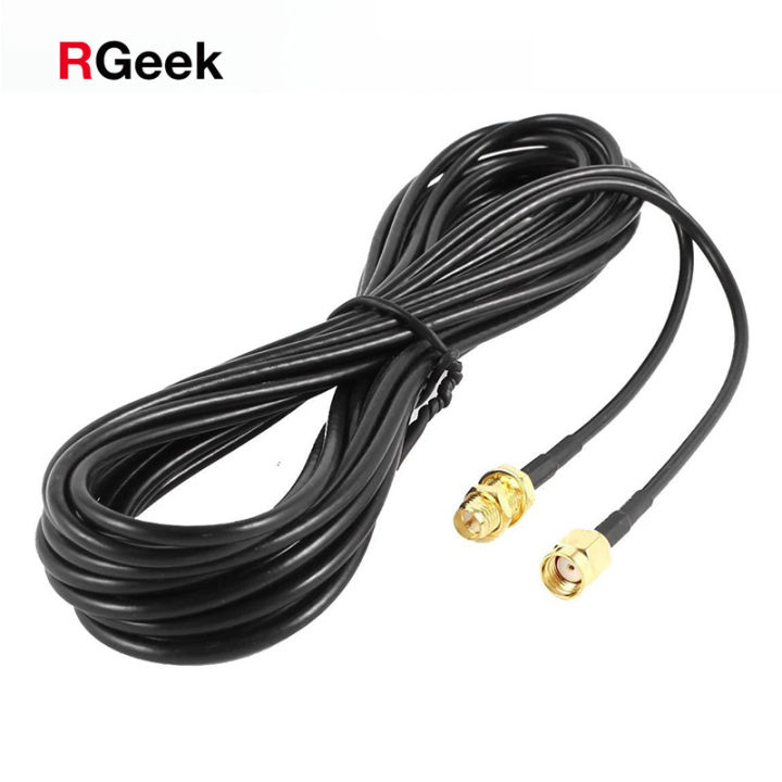 Rgeek 5m Rg174 Sma Male To Female Extension Cable Copper Feeder Wire For Coax Coaxial Wi-Fi Wifi Network Router Antenna