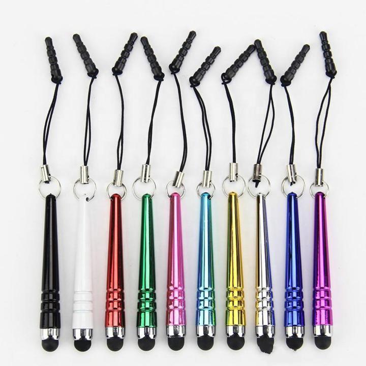 2 PC Mini Universal Capacitive Baseball 2 in 1 Stylus Touch Screen Pen for Smart Mobile Phones Tablets with Dust Plugs- Multicolor
