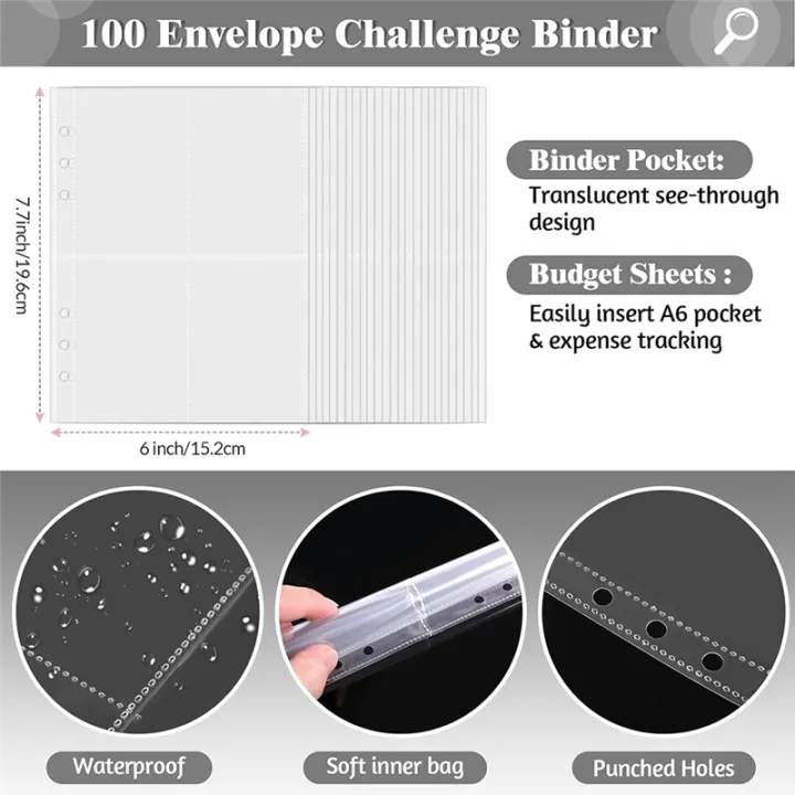 100%20Envelope%20Challenge%20Binder,%20A5%20Binder,Budget%20Book%20with%20Cash%20Envelopes,100%20Envelopes%20Saving%20Challenge%20to%20Save%205,050%20Durable%20Easy%20Install%20Easy%20to%20Use%20-%20Image%206