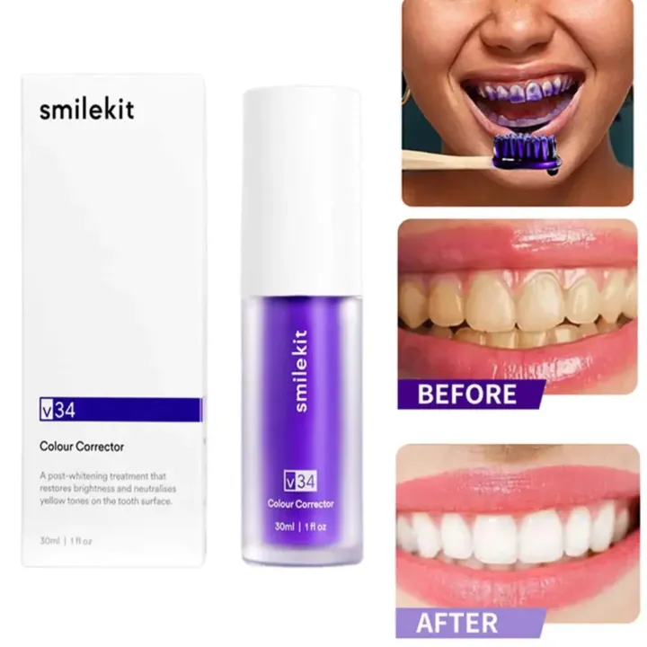 V34%20SMILEKIT%20Purple%20Whitening%20Toothpaste%20Remove%20Stains%20Reduce%20Yellowing%20Care%20For%20Teeth%20Gums%20Fresh%20Breath%20Brightening%20Teeth%2030ml%20-%20Image%202