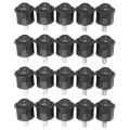 LKPCIGCXM 20 Pcs SPST Black Button On/Off Round Rocker Switch AC 6A/125V 3A/250V. 
