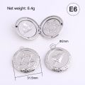 UNNAIER 1/pic geometric round photo frame necklace pendant titanium steel stainless steel metal handmade diy accessories jewelry.