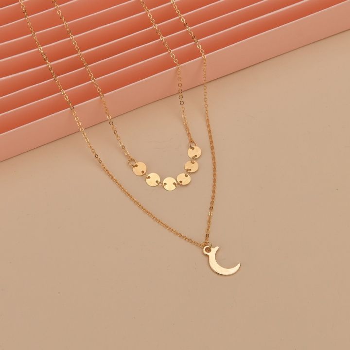 European%20and%20American%20cross-border%20jewelry%20gold%20chain%20iron%20single%20pendant%20moon%20disc%20chain%20pendant%20double%20necklace%20-%20Image%204
