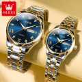 OLEV-S NEW Fashion Watches Couple Watch Stainless Steel waterproof Watch For Men and Women 1jora.