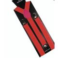 Red colour suspender for men.