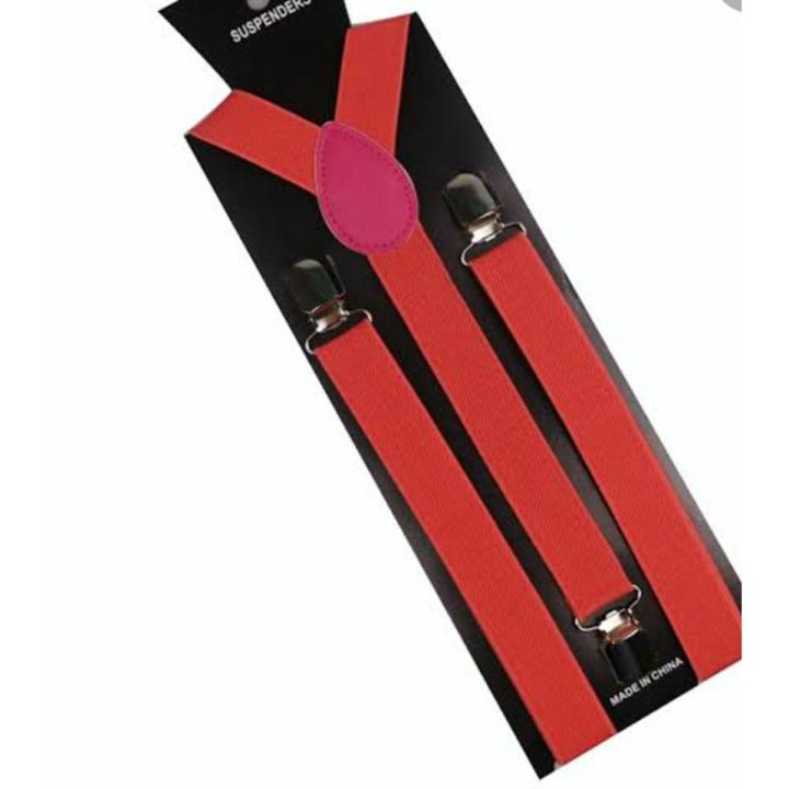 Red colour suspender for men