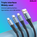 3 In 1 Fast Charging Cable Mobile Gadgets Type C /Micro USB Cable 2.4A Multi Port.