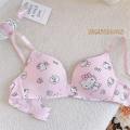 Japanese cartoon cute girl underwear small chest gathered without steel ring comfortable.