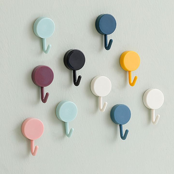 10pcs%20Mini%20Self%20Adhesive%20Wall%20Hooks%20Strong%20Bearing%20Bathroom%20Door%20Kitchen%20Household%20Towel%20Hanging%20Key%20Holder%20Plastic%20Hanger%20-%20Image%204