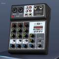 Audio Mixer DJ Mixer, Support Bt 5.0 USB Sound Board Mixing Console 48V Power for Phone,.