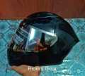 Bolt Bunny with Dual Certification Glossy Black FullFace Helmet. 