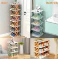 5Layers-New multi-functional household foldable shoe cabinet, home balcony toy foldable storage unit. 