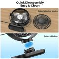 TOPK K62C Portable Mini USB Desk Fan,360°Rotation 3 Speeds Powerful Airflow,Small Cooling Fan for Bedroom Home Office Desktop. 