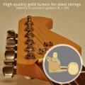 12 Guitar Tuning Pegs VERROUILLAGE Tuner Touches Guitar Strings Button 6L + 6R Gold. 
