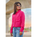 Magenta Georgette Women’s Casual Shirt.