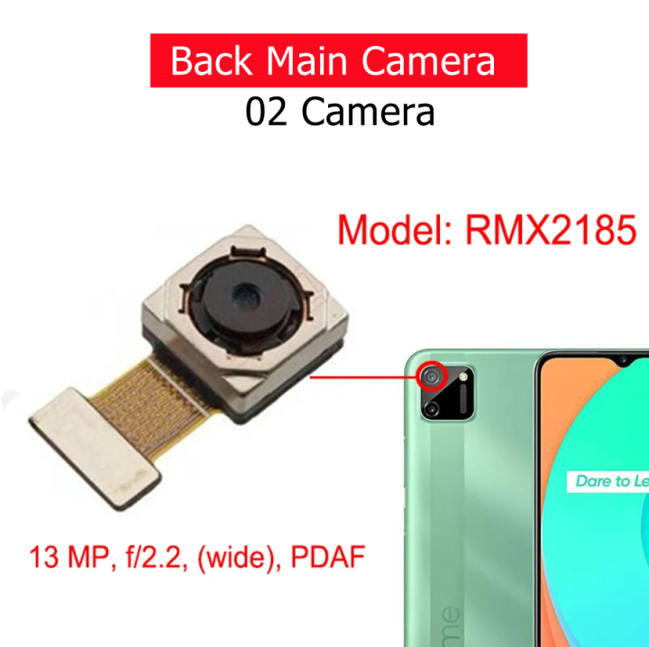 for Realme C11 Camera Module Front Primary Camera Module Back Primary Camera Depth Camera Flex Cable Repair Spare Parts