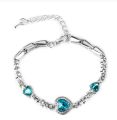 Titanic Heart of Ocean Bracelets for Women Peach Heart Blue Crystal Zircon Bracelets Female Wedding Engagement Jewelry. 