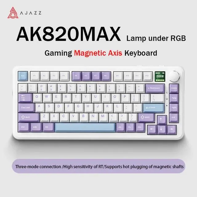 AJAZZ%20AK820%20MAX%20Mechanical%20Keyboard%20E-sports%20Wired%20Tri-mode%20TFT%20Color%20Screen%204000Mah%20Battery%20Game%20RGB%20DIY%20Magnetic%20Axis%20Keyboard%20-%20Image%207