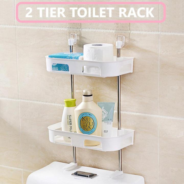 Multi function Bathroom free punching multi layer washing rack, toilet shelf, nail free wall hanging storage rack