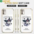 UCUC for Redmi Note 10 5G Luxury 6D Plating Soft Casing Silicone Square Frame Phone Case Shiny Bling Back Cover + Free Lanyard Cute Cartoon Anime Characters New design Side Drawing Case. 