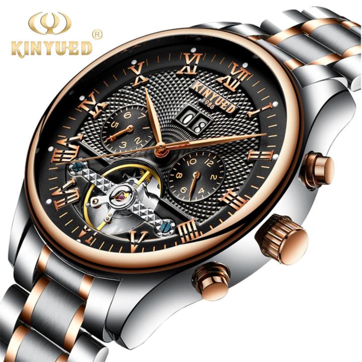 Kinyued brand fashionable business casual stainless steel automatic mechanical men s watch Daraz .bd