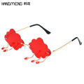 New Personality Rimless Cloud Sunglasses Women's European and American Fashion Street Photography Women's Retro Trend Funny Glasses Cross-border.