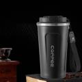 Eco-friendly Travel Coffee Mug 510ml Travel Coffee Mug Spill Proof Seal Lid Insulated Eco-friendly One-handed Drinking Stainless Steel Cup Straw Hole Design Coffee Mug.