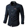 Men Cotton Military Shirts Mens Long Sleeve Casual Tactical Shirt Male Cargo Work Shirts Working Shirts Slim Fit Business Tops. 
