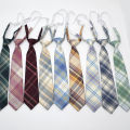 Alien JK Plaid Necktie Cotton Uniform School College Neckwear Small Lazy Ties Shirt Dress Accessories Young Girls Boy Daily Cravat 7CM.