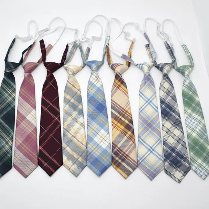 Alien%20JK%20Plaid%20Necktie%20Cotton%20Uniform%20School%20College%20Neckwear%20Small%20Lazy%20Ties%20Shirt%20Dress%20Accessories%20Young%20Girls%20Boy%20Daily%20Cravat%207CM%20-%20Image%203
