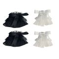 Floral Lace Cuffs Stretch Bracelet Lace Wrist Cuffs Short Sleeves Y2K Fashion Costume Accessory Black White.
