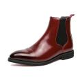 Luxury Brand Men's Chelsea Boots New Outdoor Red Sole Square Shoes Handmade Toe Business Ankle Boots for Men Dress Boots 2024 BunnyGarden.