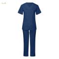 Nursing Scrubs Uniform Solid Color Multi Pockets Stretch for Nursing. 