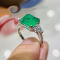925 Sterling Silver Paraiba Emerald Tourmaline Gemstone Rings For Women Engagement Party Fashion Wedding Jewelry 9*9mm. 