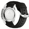 1pc 0324G Men's Casual Sports Watch Multifunctional Six Needle Silicone Strap Waterproof Quartz Watch. 