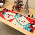 Cute Santa Claus Snowman Printed Christmas Linen Placemats Coffee Tea Cup Dinner Plate Mat Tablecloth Kitchen Tool. 
