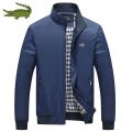 Cartelo crocodile high quality men's comfortable business jacket sports mandarin collar zipper jacket coat windbreaker. 