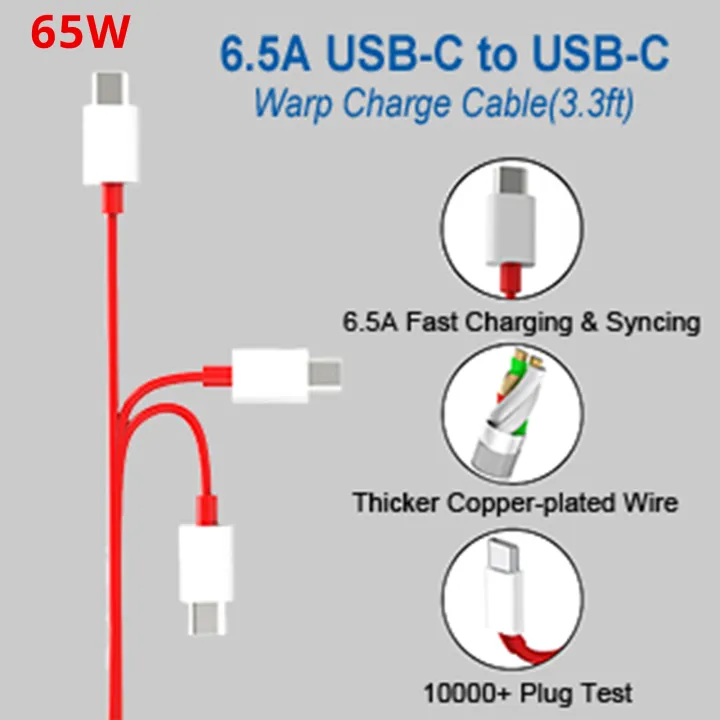 OnePlus%20Warp%20Charge%2065W%20Power%20Adapter%20with%20Type-C%20Cable%20(Official)%20OnePlus%20Nord%202%205G/9%20Pro/9RT/9/9R/8T+%205G/8T,10V%206.5A%20Warp65%20OnePlus%20Fast%20Wall%20Charger%20Adapter%20with%203.3ft%20USB%20C%20Warp%20Charger%20Cable%20-%20Image%207