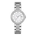 dinimi new rhinestone fashion temperament light luxury quartz watch simple commuter steel band ladies with calendar watch.