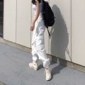 Pants Women Casual Solid Cargo Trousers Uni Chic Retro BF Streetwear Kpop Beam Feet Full Popular Simple Daily.