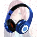 Miku Nakano Sanjiu Cosplay Wireless Bluetooth-compatible Headset 5.0 Over-ear Stereo Anime Headphones with Mic for Mobile Phone. 